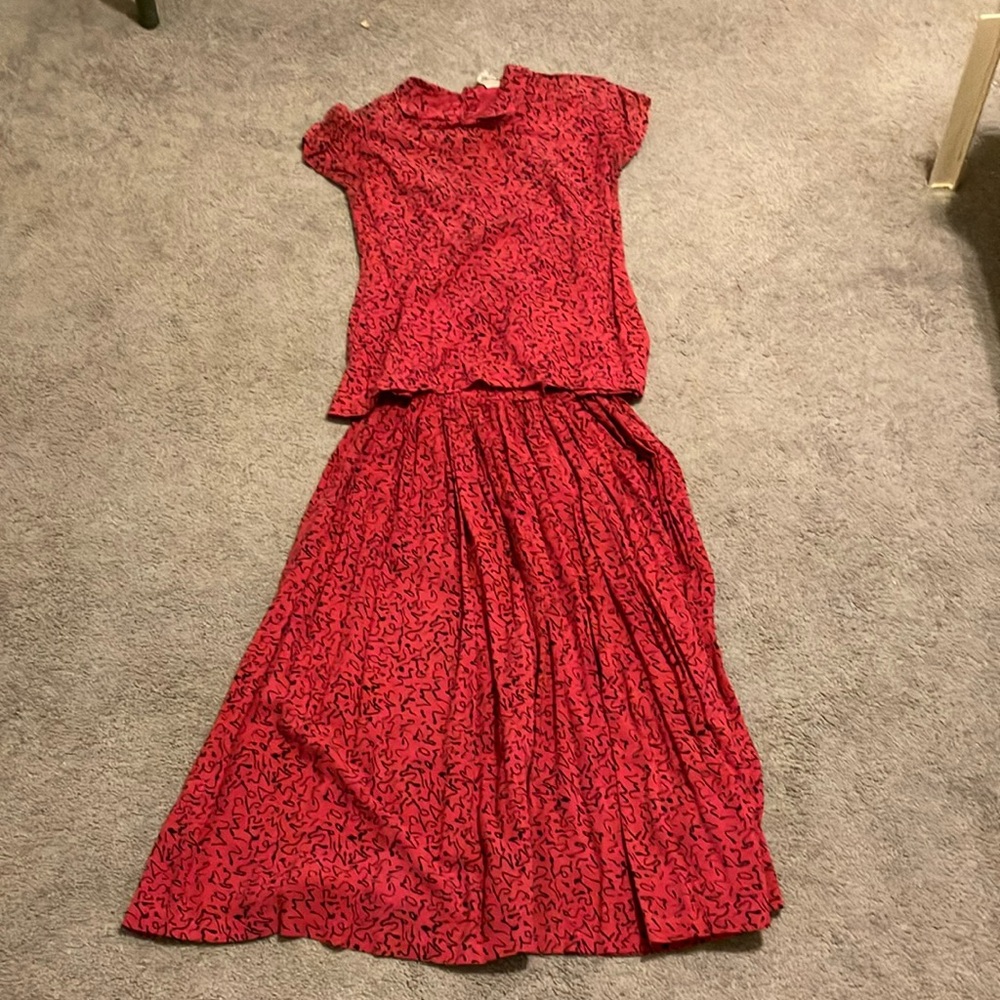 Vintage two piece shirt/skirt outfit